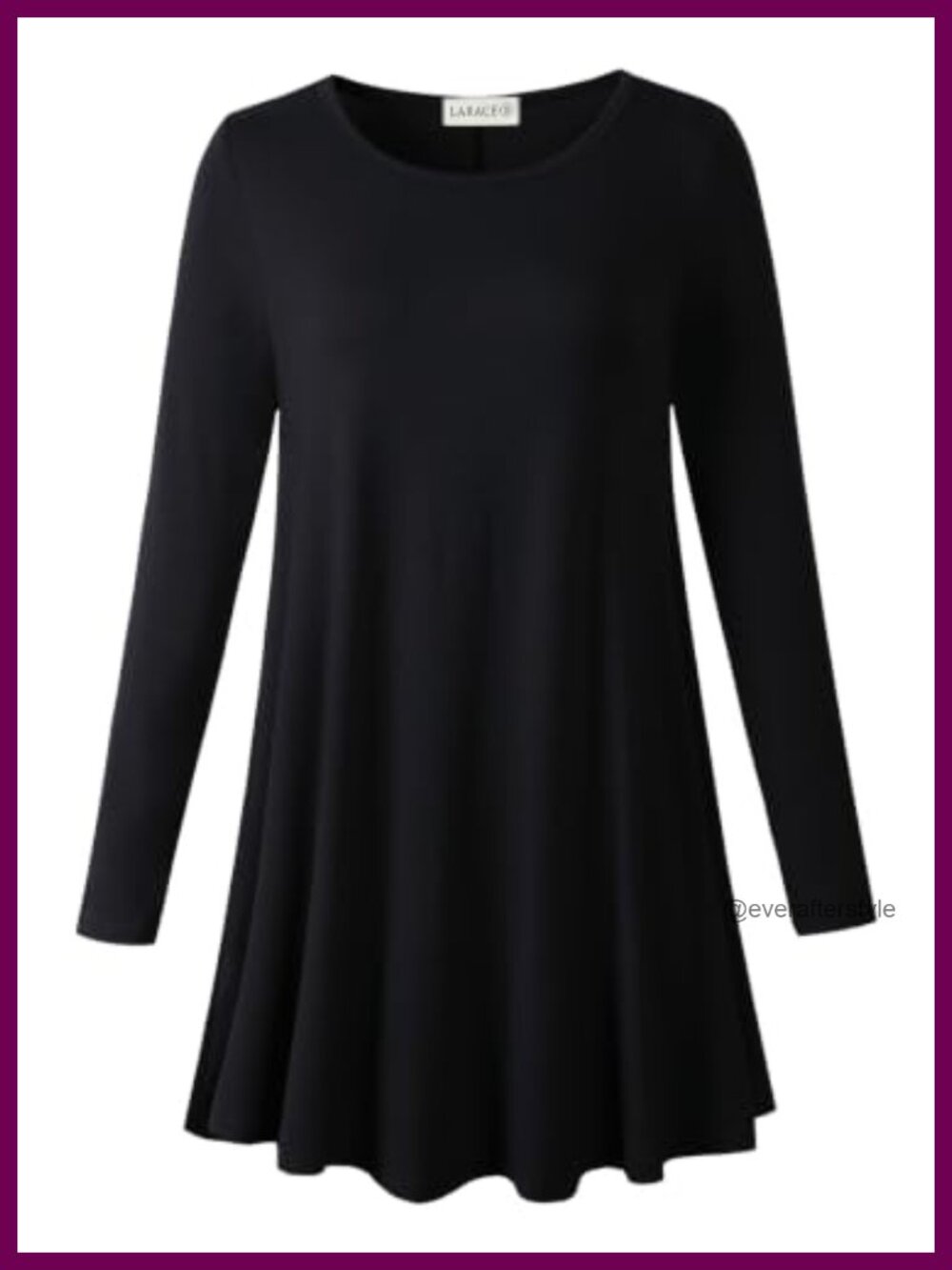 LARACE Long Sleeve Tunic Top Plus Size Flowy A-Line Hem